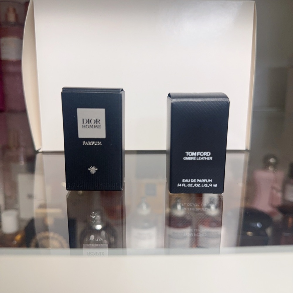 Tom Ford Ombre Leather Eau de Parfum and Dior Homme set mini dabber